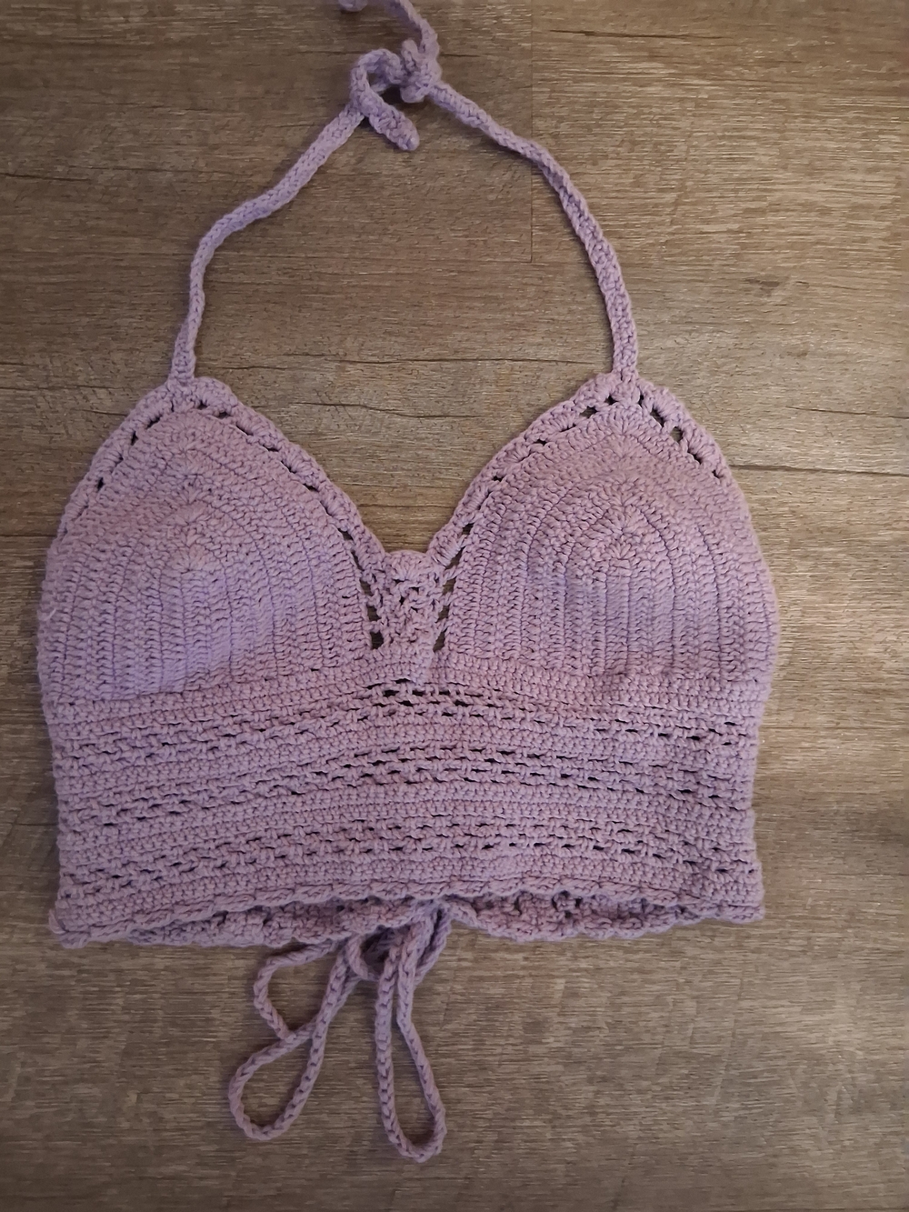 Lilac Crochet Halter Crop Top